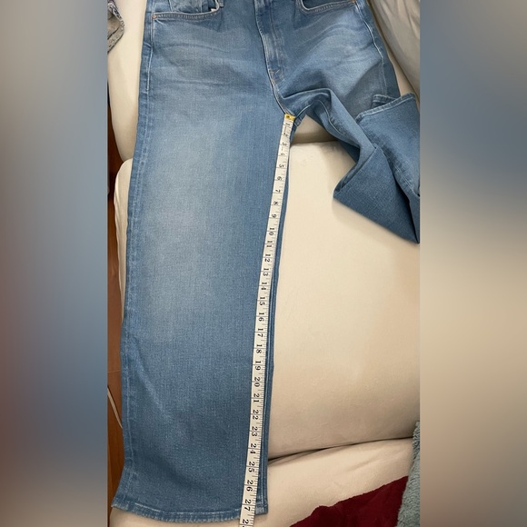 NEW MOTHER Rambler High Rise Ankle Straight-Leg Jeans Going Dutch Blue Size 33 - Picture 7 of 12